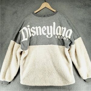 Disneyland Resort Winter Sherpa Spirit Jersey Gray and Cream Sweatshirt